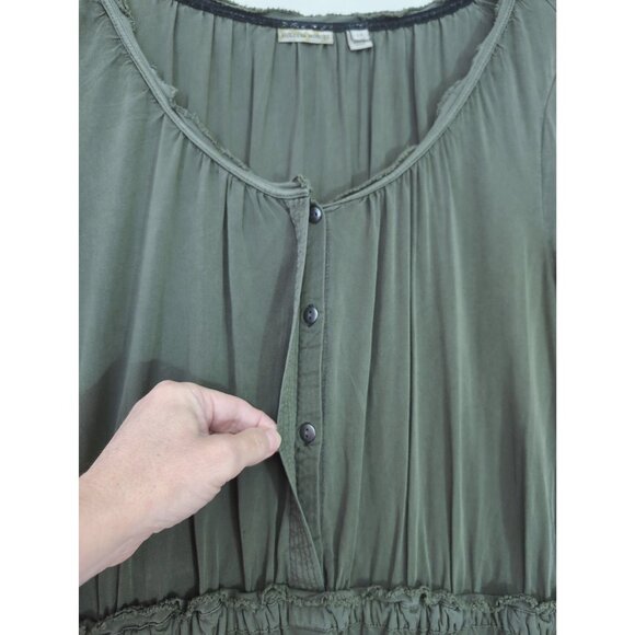 Anthropologie Holding Horses Ocala Dress Womens 10 Green Western Minimalist Boho - Picture 7 of 13